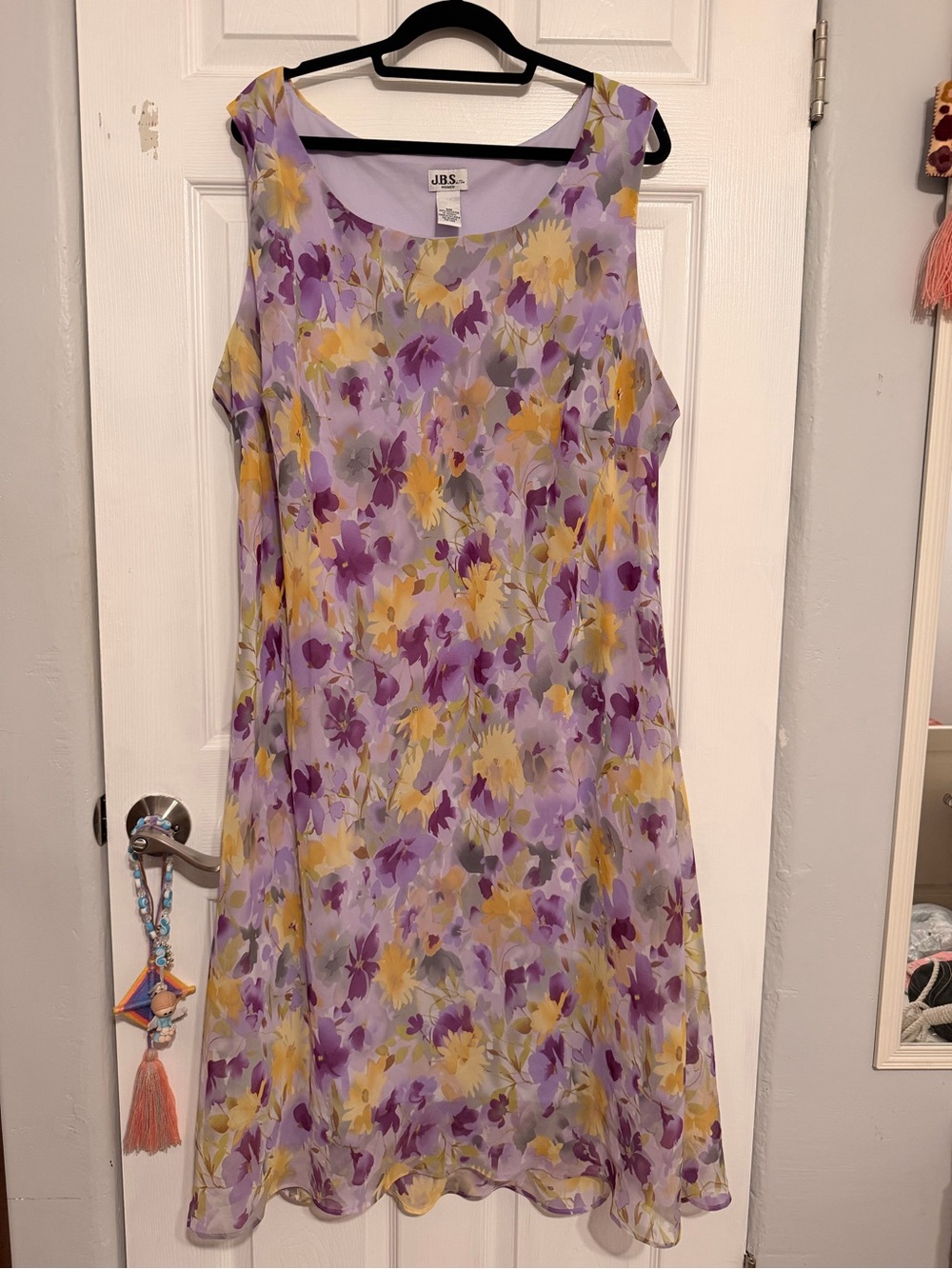 Vintage Purple Floral Chiffon Dress Plus Size 26W - Picture 4 of 4